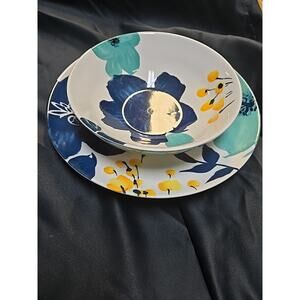 Baum Brothers Bella Floral Macy’s Dinner Plate And Salad Bowl